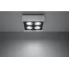 Plafonnier STEREO 4, acier blanc/noir, GU10 - Pas cher