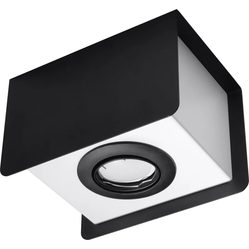 Plafonnier STEREO 1,acier noir/blanc, GU10 - Pas cher