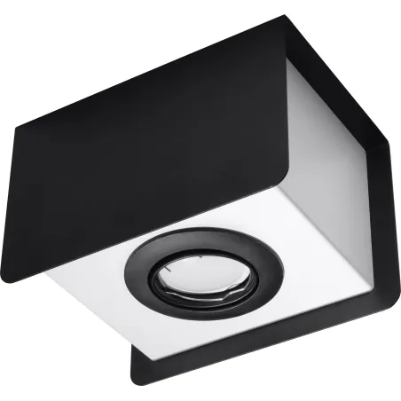 Plafonnier STEREO 1,acier noir/blanc, GU10 - Pas cher