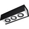 Plafonnier STEREO 3, acier noir/blanc, GU10 - Pas cher