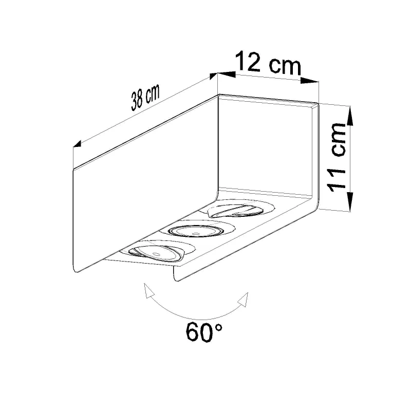 Plafonnier STEREO 3, acier noir/blanc, GU10 - Pas cher