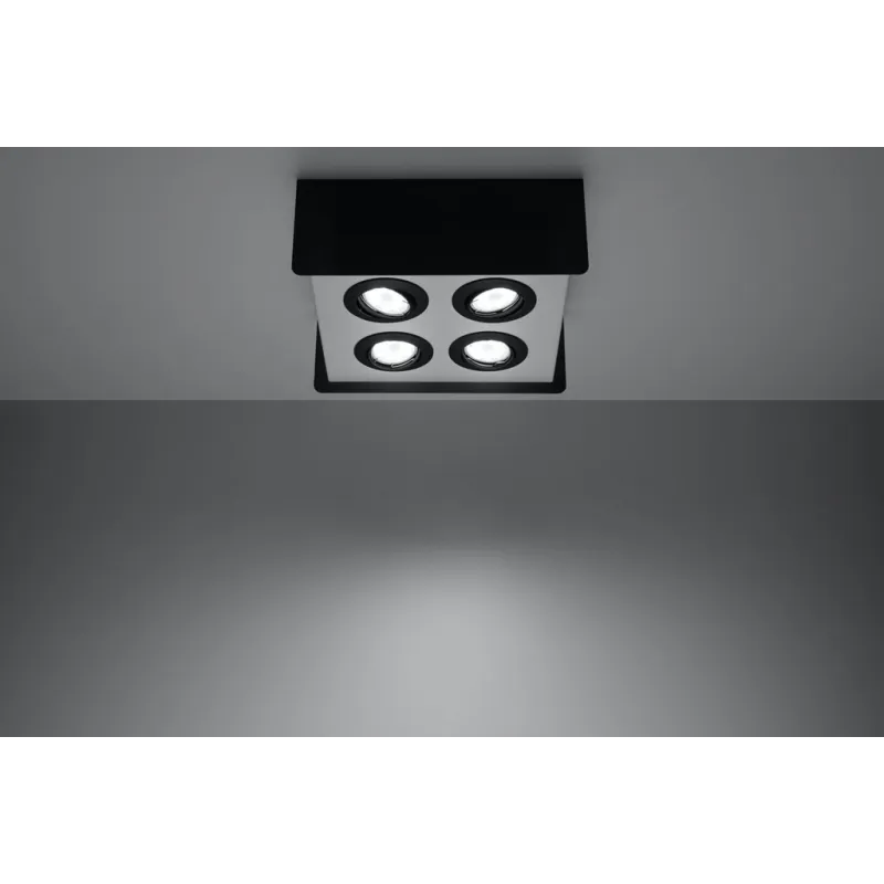 Plafonnier STEREO 4, acier noir/blanc, GU10 - Pas cher