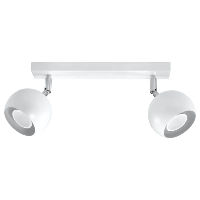 Plafonnier OCULARE 2, acier blanc, GU10 - Pas cher