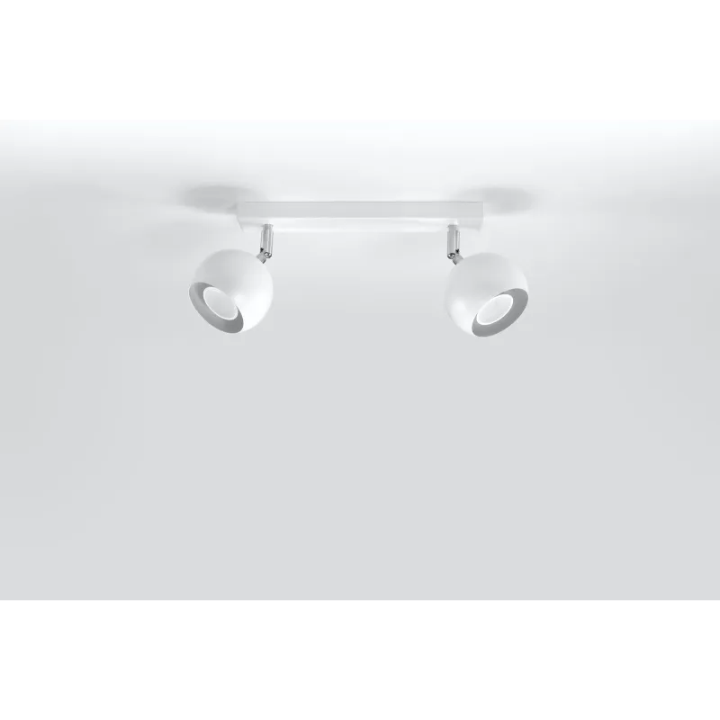 Plafonnier OCULARE 2, acier blanc, GU10 - Pas cher