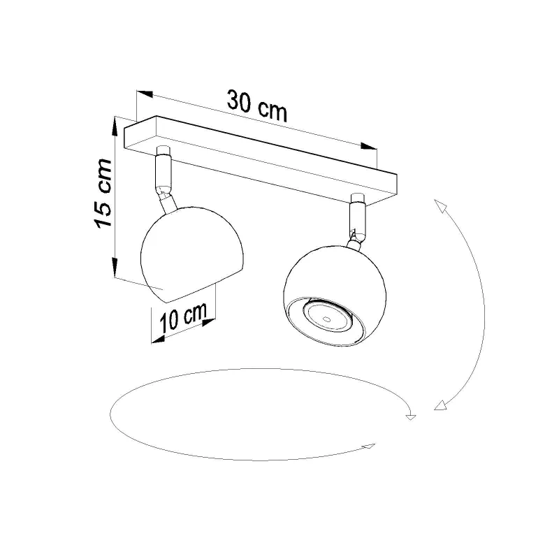 Plafonnier OCULARE 2, acier blanc, GU10 - Pas cher