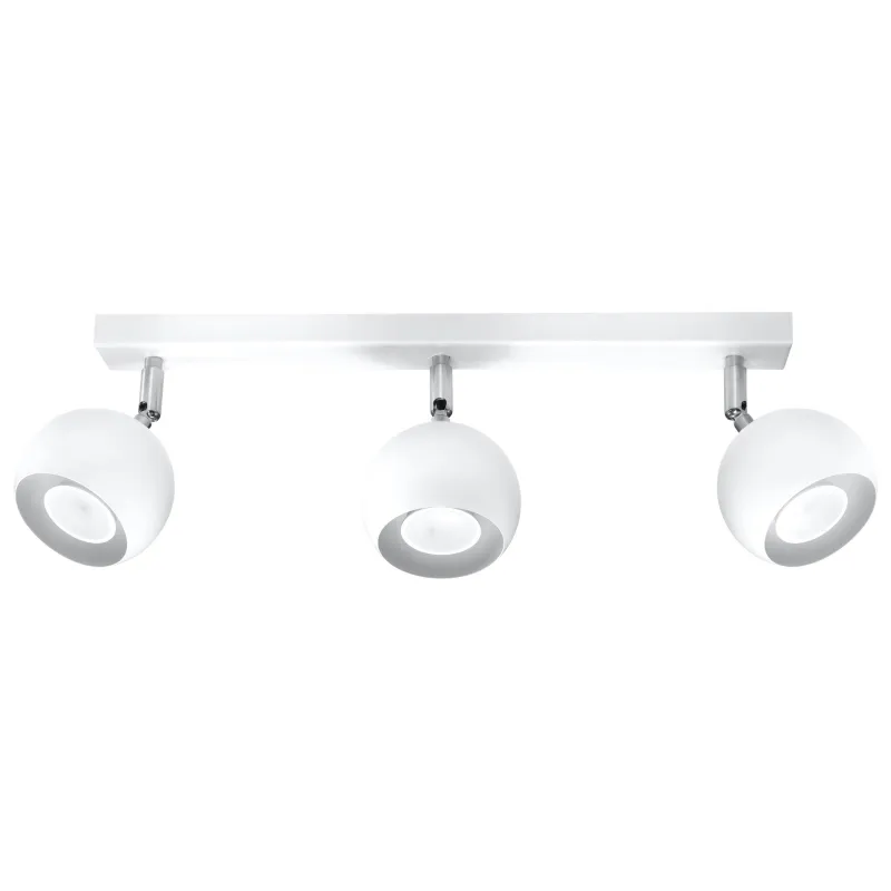 Plafonnier OCULARE 3, acier blanc, GU10 - Pas cher