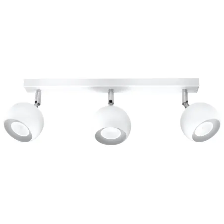Plafonnier OCULARE 3, acier blanc, GU10 - Pas cher