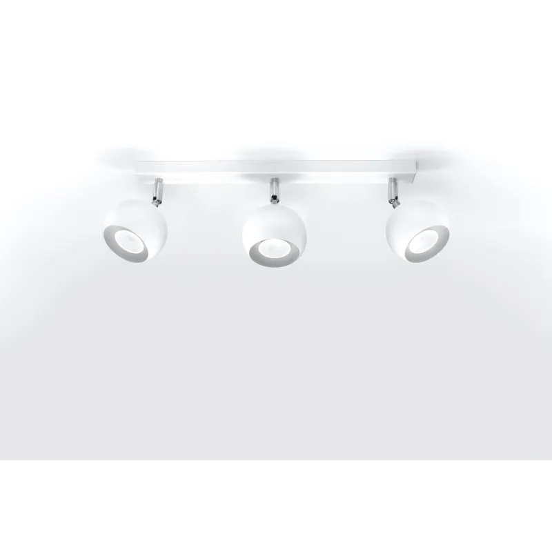 Plafonnier OCULARE 3, acier blanc, GU10 - Pas cher