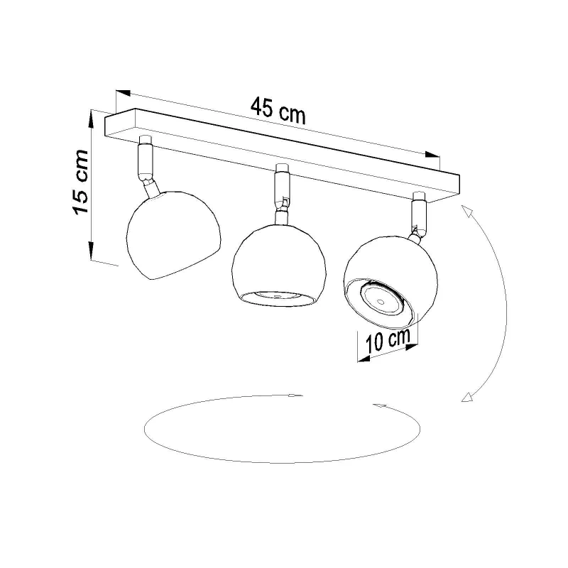 Plafonnier OCULARE 3, acier blanc, GU10 - Pas cher