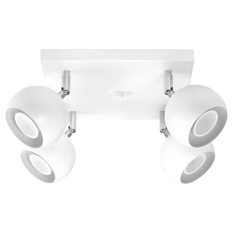 Plafonnier OCULARE 4, acier blanc, GU10 - Pas cher