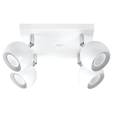 Plafonnier OCULARE 4, acier blanc, GU10 - Pas cher