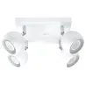 Plafonnier OCULARE 4, acier blanc, GU10 - Pas cher