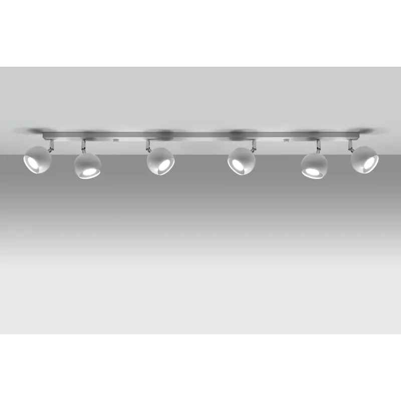 Plafonnier OCULARE 6L, acier blanc, GU10 - Pas cher