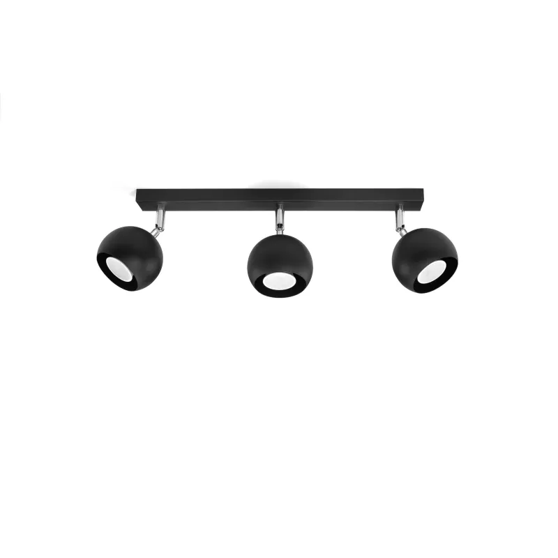 Plafonnier OCULARE 3, acier noir, GU10 - Pas cher