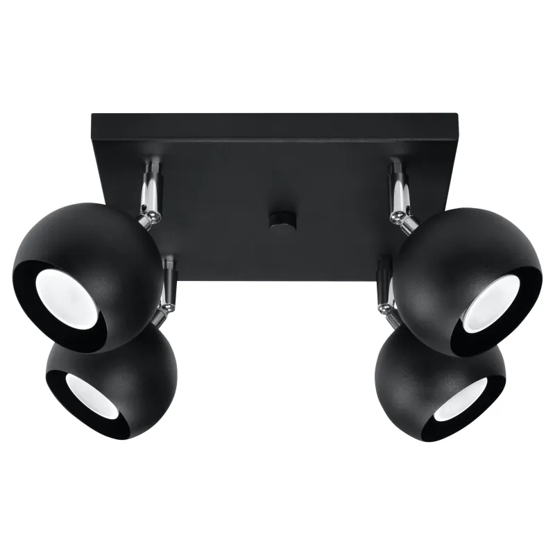 Plafonnier OCULARE 4, acier noir, GU10 - Pas cher