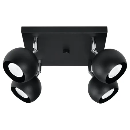 Plafonnier OCULARE 4, acier noir, GU10 - Pas cher