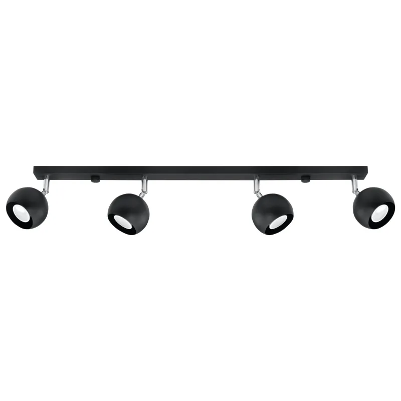 Plafonnier OCULARE 4L, acier noir, GU10 - Pas cher