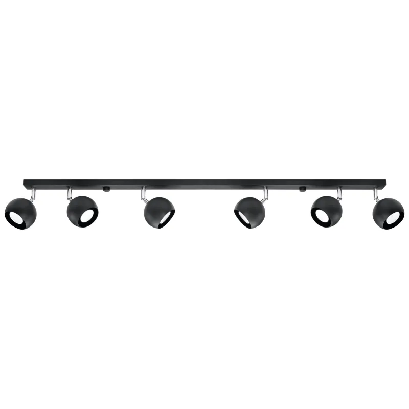 Plafonnier OCULARE 6L, acier noir, GU10 - Pas cher