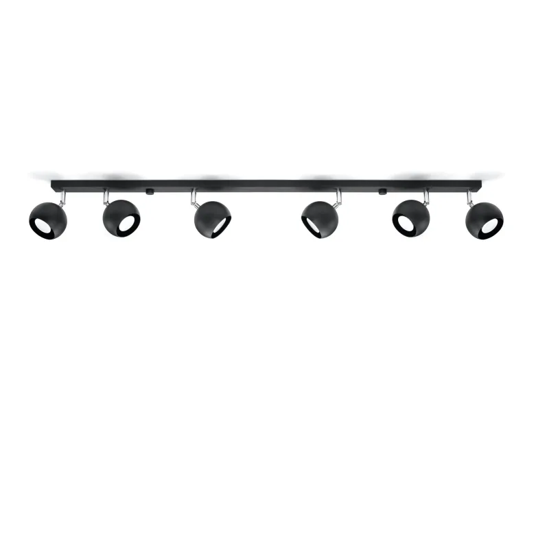 Plafonnier OCULARE 6L, acier noir, GU10 - Pas cher