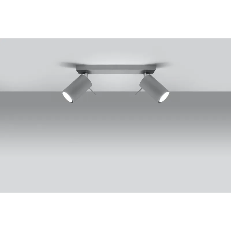 Plafonnier RING 2, acier gris, GU10 - Pas cher