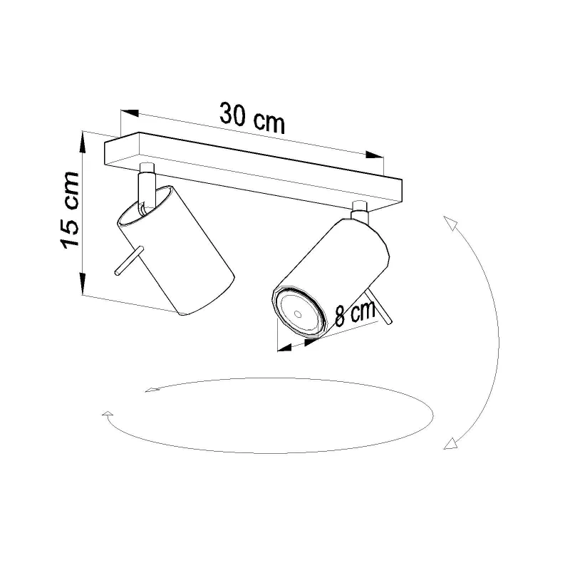 Plafonnier RING 2, acier gris, GU10 - Pas cher
