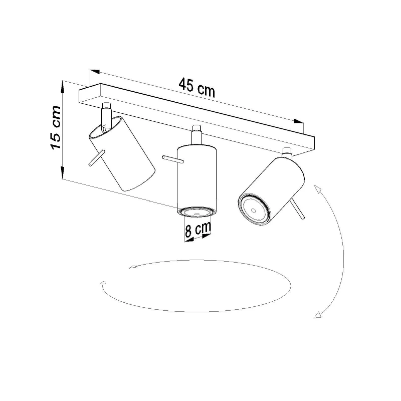 Plafonnier RING 3, acier gris, GU10 - Pas cher
