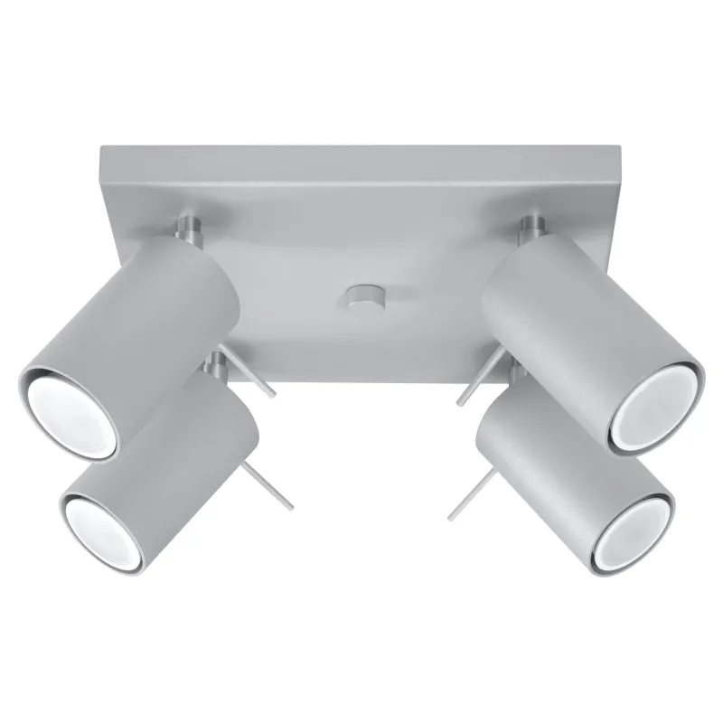 Plafonnier RING 4, acier gris, GU10 - Pas cher