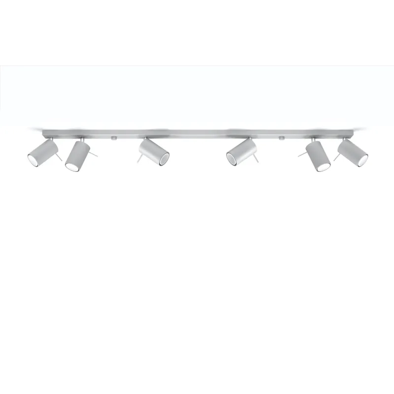 Plafonnier RING 6L, acier gris, GU10 - Pas cher