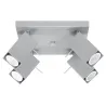 Plafonnier MERIDA 4, acier gris, GU10 - Pas cher