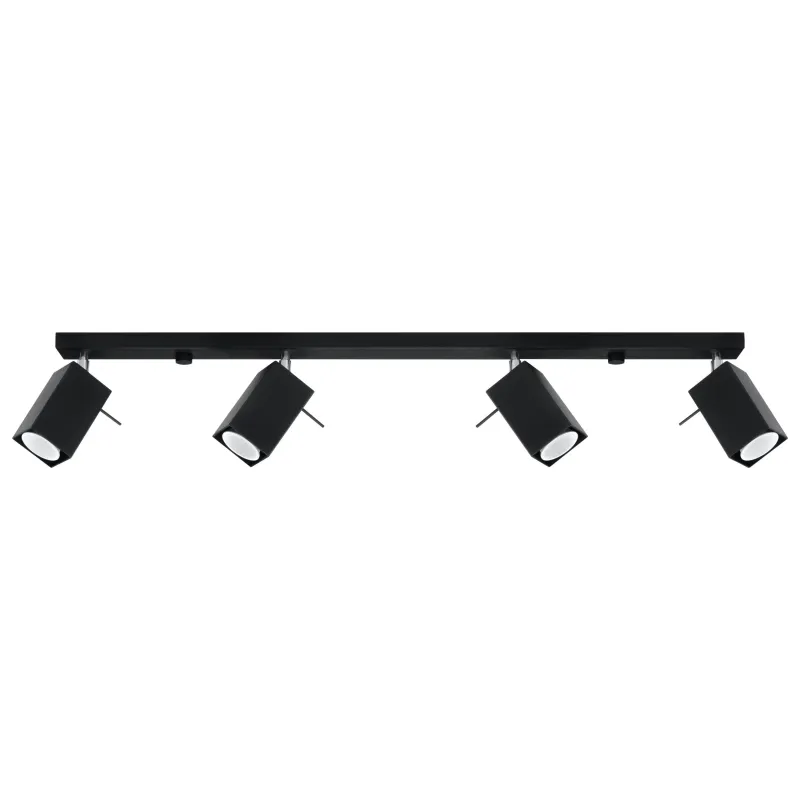 Plafonnier MERIDA 4L, acier noir, GU10 - Pas cher