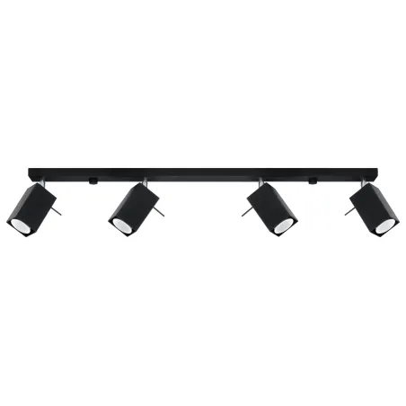 Plafonnier MERIDA 4L, acier noir, GU10 - Pas cher