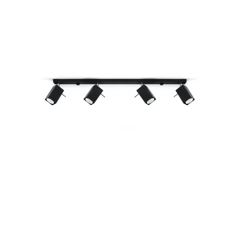 Plafonnier MERIDA 4L, acier noir, GU10 - Pas cher