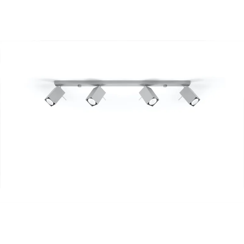 Plafonnier MERIDA 4L, acier gris, GU10 - Pas cher