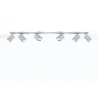 Plafonnier MERIDA 6L, acier gris, GU10 - Pas cher