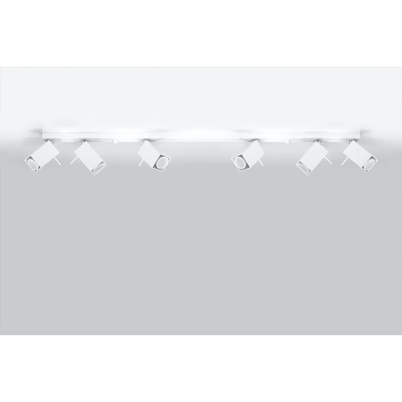 Plafonnier MERIDA 6L, acier blanc, GU10 - Pas cher