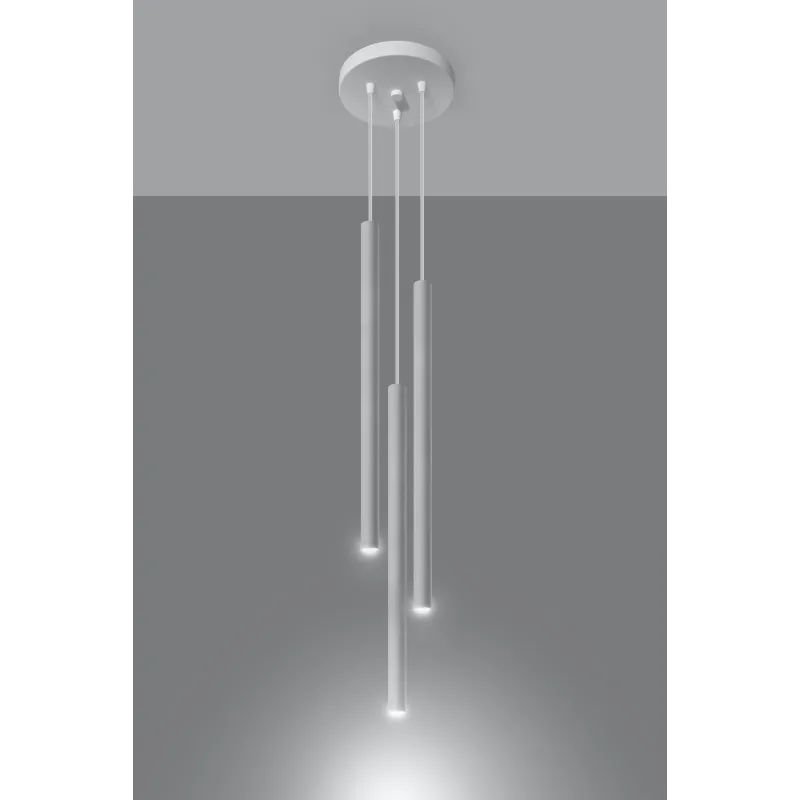 Suspension PASTELO 3P, acier blanc - Pas cher
