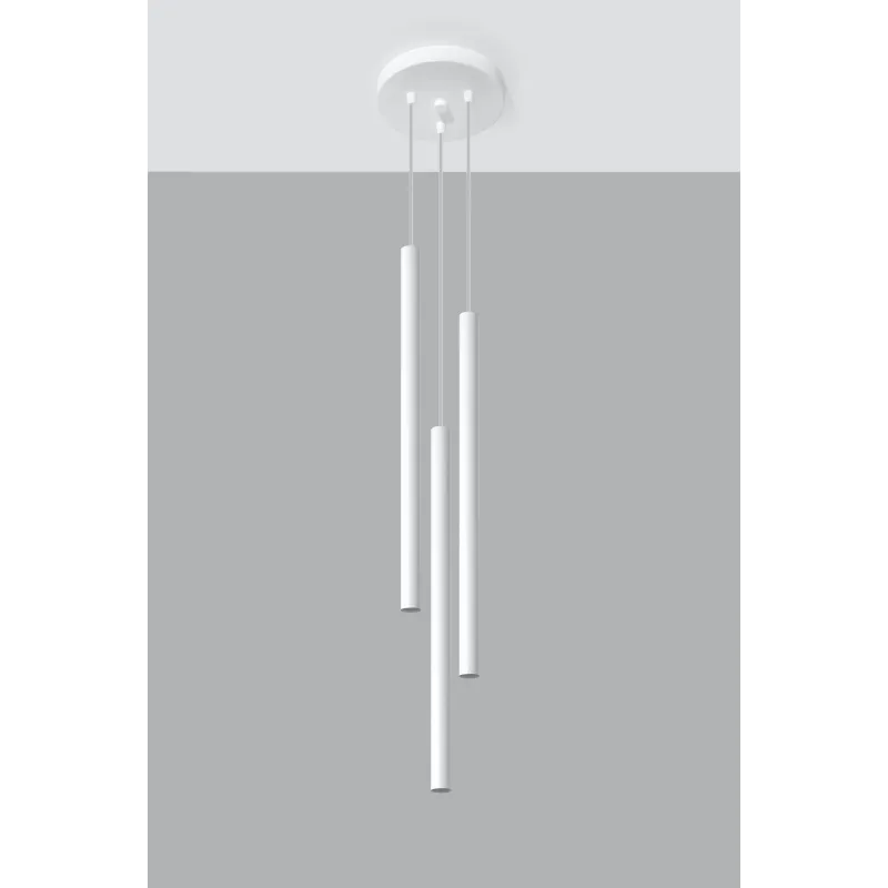 Suspension PASTELO 3P, acier blanc - Pas cher