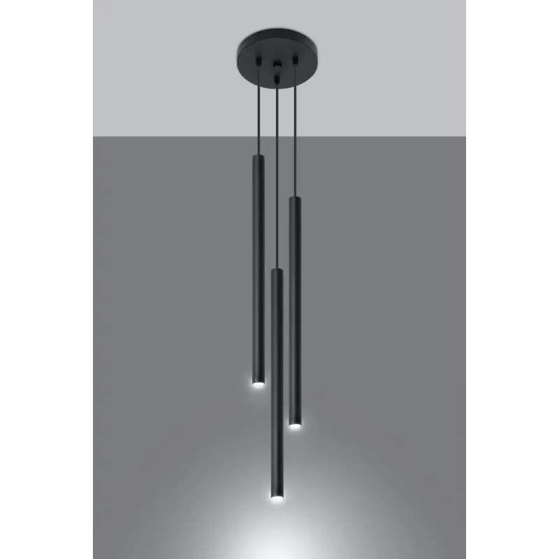Suspension PASTELO 3P, acier noir - Pas cher