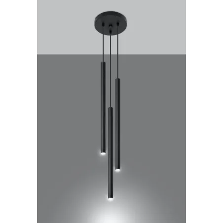 Suspension PASTELO 3P, acier noir - Pas cher