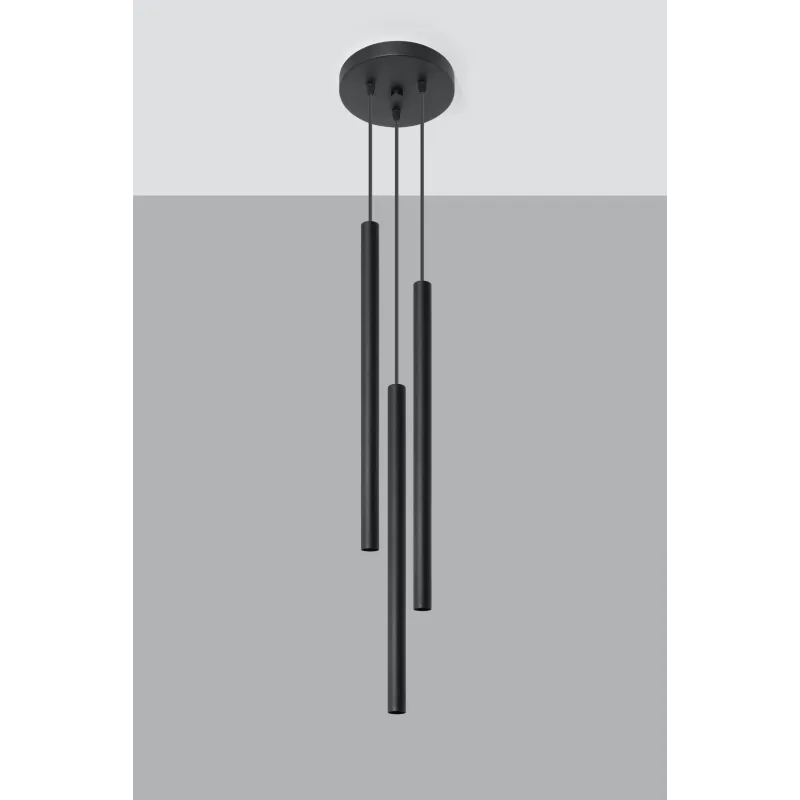 Suspension PASTELO 3P, acier noir - Pas cher