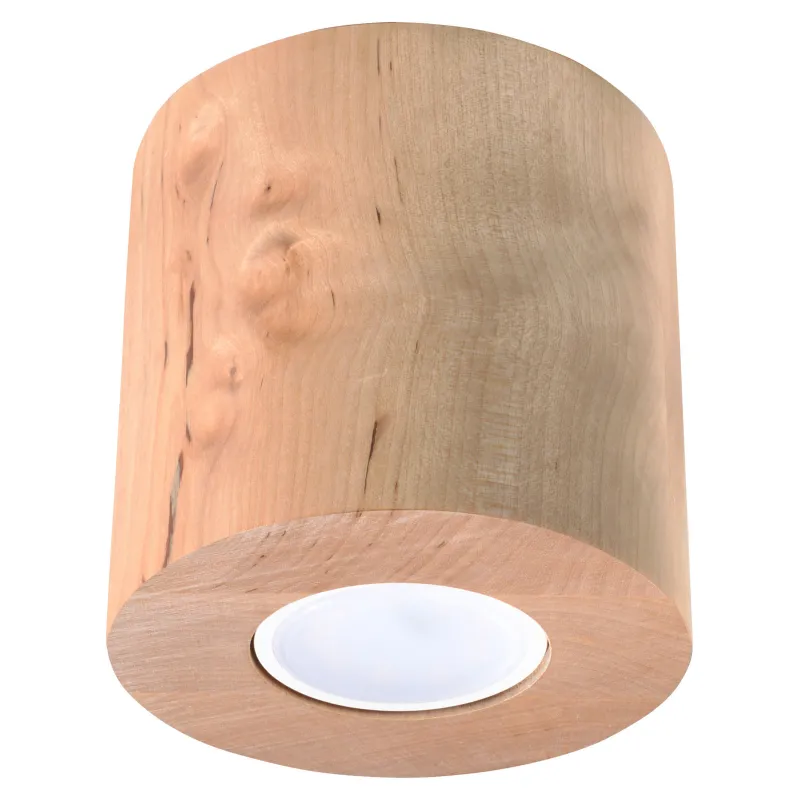 Plafonnier ORBIS bois naturel, GU10 - Pas cher