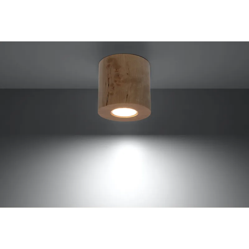 Plafonnier ORBIS bois naturel, GU10 - Pas cher