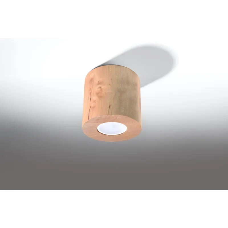 Plafonnier ORBIS bois naturel, GU10 - Pas cher