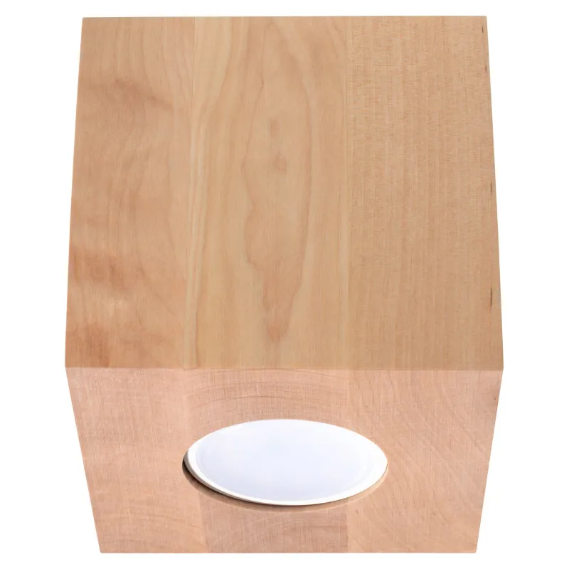 Plafonnier QUAD bois naturel, GU10 - Pas cher