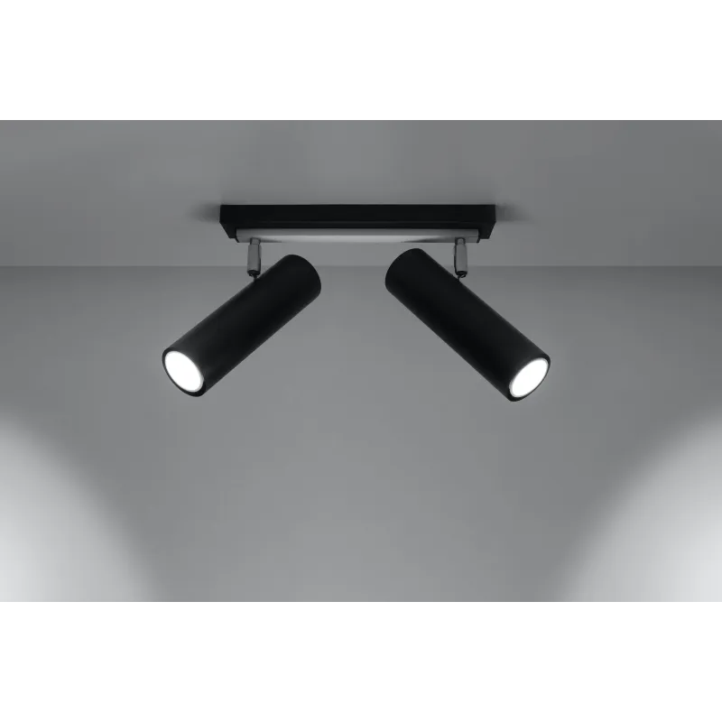 Plafonnier DIREZIONE 2, acier noir, GU10 - Pas cher