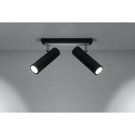 Plafonnier DIREZIONE 2, acier noir, GU10 - Pas cher
