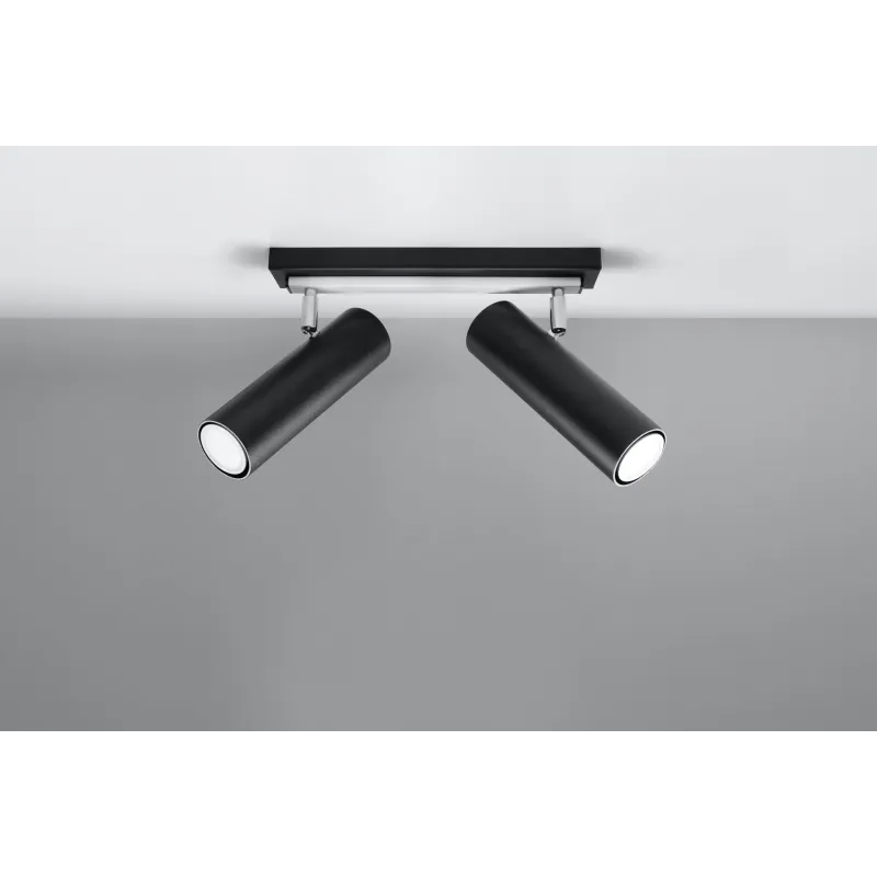 Plafonnier DIREZIONE 2, acier noir, GU10 - Pas cher