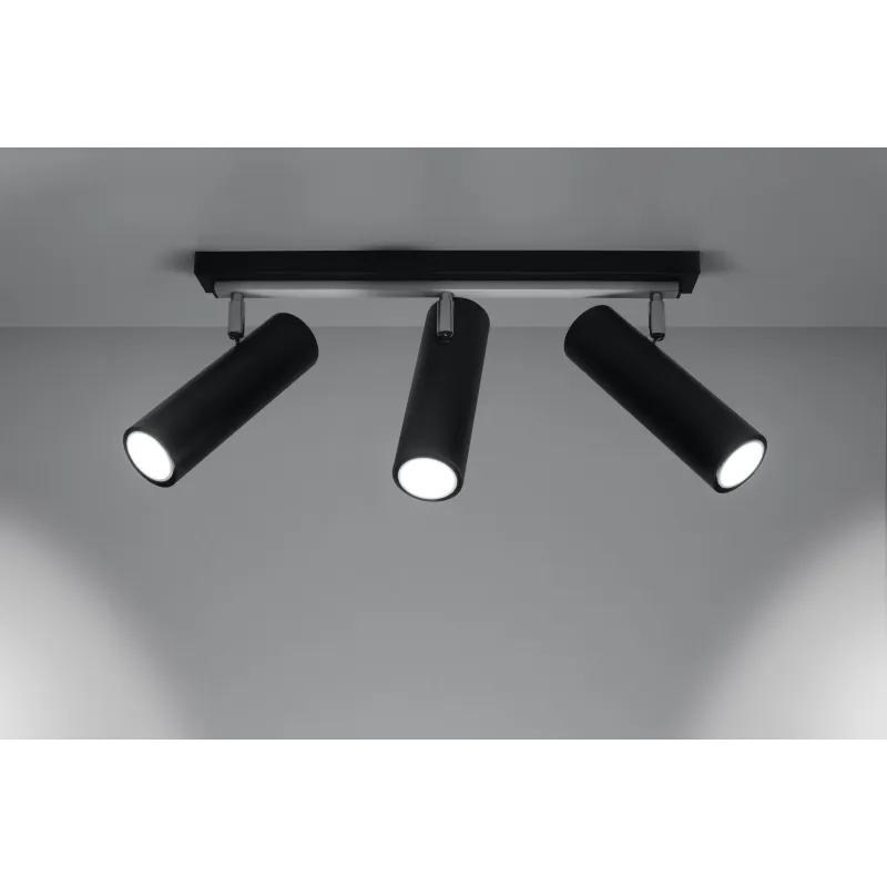 Plafonnier DIREZIONE 3, acier noir, GU10 - Pas cher