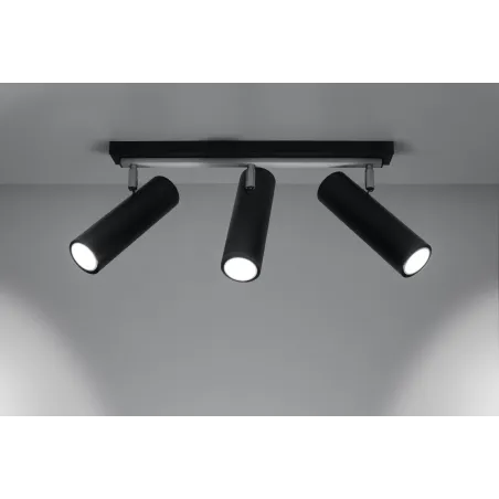 Plafonnier DIREZIONE 3, acier noir, GU10 - Pas cher