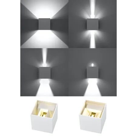 Applique LUCA, aluminium blanc, LED intégrée IP54 - Pas cher